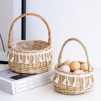 Panier à fleurs en saule tressé à la main, panier portable pour arrangements floraux, panier cadeau en saule pour les festivals
