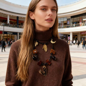 Perles en résine empilables, cœur, lune, croix, bijoux élégants pour femmes, bijou en acier inoxydable plaqué or, accessoires de femme - Product Image 3