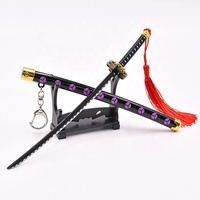 Porte-clés Épée Katana Anime Shusui Modèle 22CM Mini Arme Samouraï Chaîne de Clés Décoration Collection Cosplay Cadeau pour Épéiste