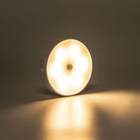 Lumière de placard sans fil rechargeable à capteur de mouvement circulaire sous l'armoire avec corps lumineux en aluminium