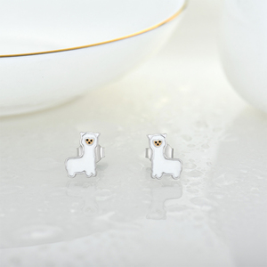 Pendientes de Alpaca de Plata de Ley 925 YILUN, Chapados en Rodio, Diseño de Llama, Personalizables para Niños - Product Image 2