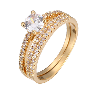 Alianças de Casamento Femininas Modernas em Latão com Zircônia, Banhadas a Ouro e Ouro 18K para Noivado, Casamento, Aniversário e Presente de Festa - Product Image 5