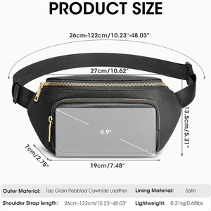 Bolsos de Moda Tipo Bandolera con Bloqueo RFID, Bolsos Cruzados de Cuero para Mujer, Bolsos Pequeños de Cintura para Mujer - Product Image 2