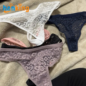 Tanga <span class=keywords><strong>Sexy</strong></span> Semitransparente para Mujer, Marca Ehanking, Color Sólido, Cintura Baja, con Encaje Floral - Product Image 5