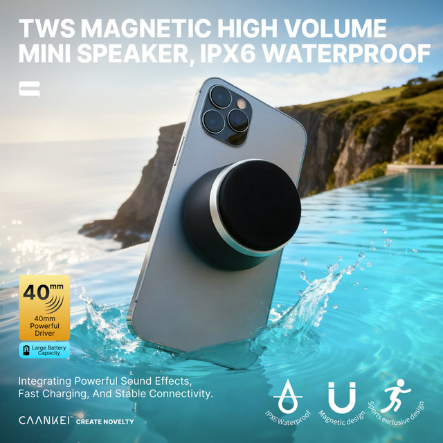Desktop BT Small Speaker  2in1 Magnetic Mobile Phone Holder Mini Speaker Portable Wireless Audio
