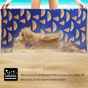 Grande serviette de plage en microfibre recyclée à séchage rapide avec logo personnalisée et imprimée sans sable en gros - Product Image 3