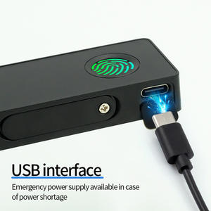 Serrure à empreintes digitales en alliage de zinc noir Baileji avec déverrouillage par code pour meubles, armoires et tiroirs - Product Image 5