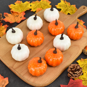 12pcs Mini Artificial White Pumpkins Set Fall Decor Faux Pumpkins for Kitchen Autumn Halloween Thanksgiving Graduation Easter - Product Image 3