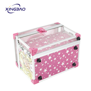 <span class=keywords><strong>Estuche</strong></span> de acrílico para cosméticos para niños, caja de <span class=keywords><strong>maquillaje</strong></span> rosa para exposición de princesas - Product Image 4