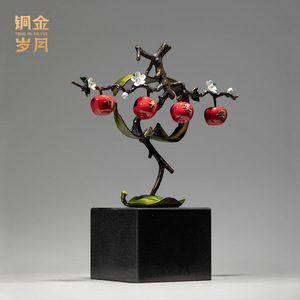 <b>Copper</b> And Gold Years Peace And Safety Brass Apple Ornament For Home Decoration Table Top Decor Housewarming Gift - Product Image 4