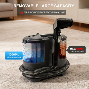 Nettoyeur de tissus portable professionnel à double réservoir d'eau, pulvérisation et aspiration, pour nettoyer les tissus, les meubles et les tapis - Product Image 3