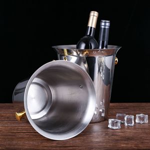 3l 5l argento oro <span class=keywords><strong>nero</strong></span> lucido Champagne birra vino rosso in acciaio inox <span class=keywords><strong>secchiello</strong></span> per il ghiaccio bar ktv hotel ristorante - Product Image 4