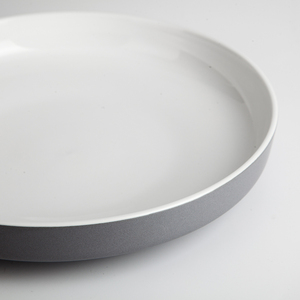 Nordic Grey Bottom White Round Ceramic Restaurant Dinner Plate Porcellana <span class=keywords><strong>Ristorante</strong></span> <span class=keywords><strong>Bianchi</strong></span> Gourmet in Porcellana - Product Image 5