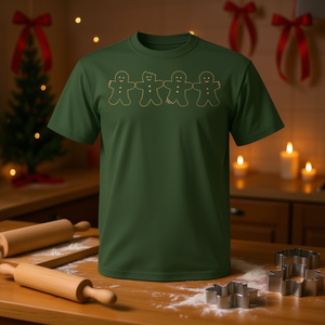 T-shirt de Noël avec motif de bonhomme en pain d'épices, idéal pour la pâtisserie des fêtes - Product Image 3