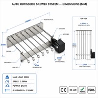 Support de brochettes motorisé automatique pour rôtissoire, rotatif pour kebab, accessoire de barbecue extérieur au charbon de bois