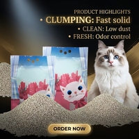 Pasir Kucing Bentonit Partikel Kecil OEM, Daya Gumpal Kuat, Rendah Debu, Pengontrol Bau, Penyerapan Cepat, Perlengkapan Higienis