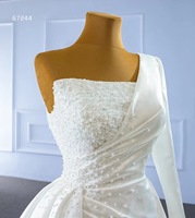 Nouveau design de robe de bal sirène de luxe robe de mariée une épaule en gros robe de mariée boule de poire robe de mariage robe en satin