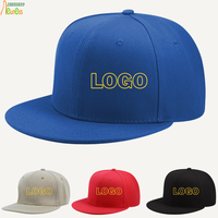 Topi Snapback Brim Datar dengan Logo Custom MOQ Rendah, Bahan Katun Solid, Dapat Disesuaikan, Tahan Lama, Cocok untuk Promosi Merek dan Acara Tim