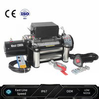 Treuil électrique sans fil à commande à distance, 12V 24V, avec moteur en cuivre pur, frein automatique antidérapant, pour remorquage rapide de voitures et camions