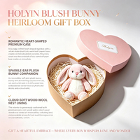 Boîte cadeau personnalisée en forme de cœur, boîte cadeau en papier avec couvercle rose et logo personnalisé pour l'emballage de jouets en peluche