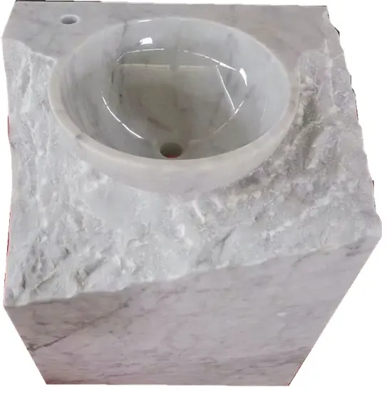 Salah Satu Bagian Berbudaya Carrara Marmer Putih Kesombongan Atas Wastafel Cuci Tangan Wastafel Kamar Mandi dan Meja