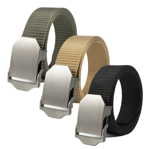 <span class=keywords><strong>Ceinture</strong></span> en toile de nylon robuste, réglable, avec <span class=keywords><strong>boucle</strong></span> en alliage, noir et marron, grande quantité en stock, approvisionnement direct usine - Product Image 1