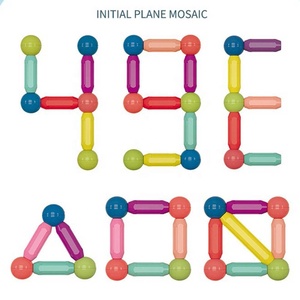 Jeu de bâtons magnétiques 3D assemblés pour l'éducation précoce, 42 pièces, blocs de construction magnétiques, boules <span class=keywords><strong>et</strong></span> barres empilables, ensemble de jouets STEM - Product Image 3