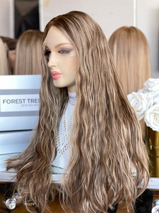 Meilleure vente en gros de cheveux humains bouclés de couleur slave 2025 perruque juive de luxe timide cheveux humains longs - Product Image 2