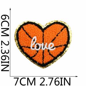 Nouveau Patch thermocollant brodé à motif de basketball, nœud, cœur et ballon pour la décoration de chapeaux et de sweats à capuche - Product Image 6