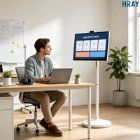 HRAY TV Lantai Sentuh Kapasitif 32 Inci 10 Titik Dengan Speaker Ganda untuk Yoga, Latihan, Kursus Kebugaran Online, Mendukung OEM ODM