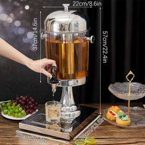 Dispensador de bebidas de 2,2 galones <span class=keywords><strong>con</strong></span> soporte Dispensador de agua de acero inoxidable <span class=keywords><strong>con</strong></span> núcleo de hielo, espita, <span class=keywords><strong>jarra</strong></span> de tarro de bebida - Product Image 5