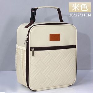 Custom Logo Oxford 600D Cooler Bag Insulated Polyester Picnic Lunch Thermal Travel Tote Shoulder Strap 30x22x21cm Geometric - Product Image 5