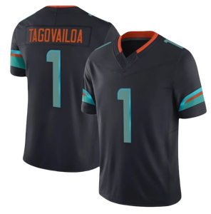 Nouveaux maillots de football américain brodés 2025 2026 pour rivalités, vente en gros – 1Tagovailoa 10 Hill 13 Marino 14 Ewers 17 Jaylen Wad-dle - Product Image 2