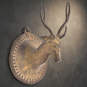 Escultura de Reno Decorativa de Latón Antiguo Hecha a Mano, Figura de Reno para Colgar en la Pared, Decoración Navideña de Lujo para el Hogar - Product Image 3