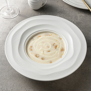 Suojiuju — service de vaisselle de luxe de style nordique et occidental, en porcelaine, de couleur blanche, assiette en gaufrage, service de table, hôtel - Product Image 4
