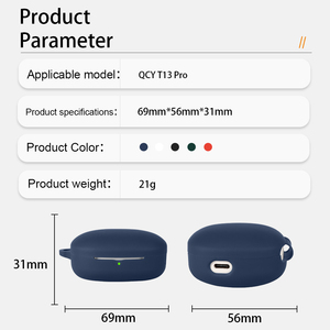 Étui de protection pour écouteurs, étui en silicone pour écouteurs <span class=keywords><strong>QCY</strong></span> <span class=keywords><strong>T13</strong></span> Pro, écouteurs sans fil TWS, coque pour AirPods Pro - Product Image 2