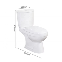 Ensemble WC et lavabo en céramique à prix de gros, système de chasse d'eau, ensemble de salle de bain deux pièces