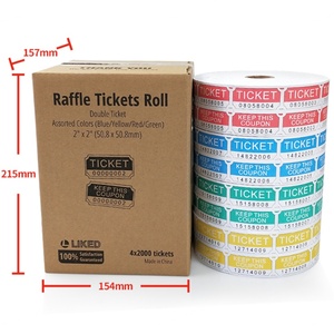 Rouleau de billets de tombola double de 2 po x 2 po, 2000 billets par rouleau, billets de tombola personnalisés pour concerts et fêtes - Product Image 5