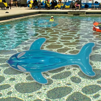 Personnaliser pas cher Float Row confortable coussin d'air transparent Pvc gonflable requin animal Ride pour adultes