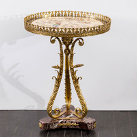 Orientalisches Gold Messing ent wachst und Marmor Dekoration Bronze und Kupfer runden Beistell tisch und Esstisch
