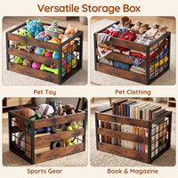Panier de rangement pour jouets de chien avec poignées, boîte de rangement pour accessoires pour animaux de compagnie, paniers pour jouets d'animaux pour le salon, construction robuste