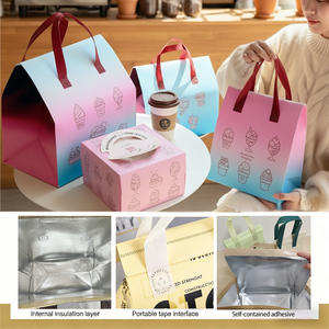 Sac isotherme personnalisé en non-tissé avec logo, sac de livraison thermique en aluminium pour café à emporter - Product Image 5