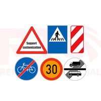 Vente en gros de panneaux de signalisation réfléchissants rectangulaires à triangle rond à bas prix sans limitation de vitesse d'emballage panneaux d'avertissement réfléchissants