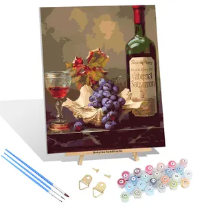 manufacturers direct wholesale purple grape and wine digital oil painting home decoration painting by numbers