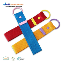 Fournisseur de porte-clés en coton coloré, porte-clés en tissu couleur macaron personnalisés par transfert thermique pour étiquettes de bagages