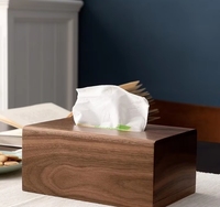 Distributeur de serviettes en bois massif écologique avec surface lisse, boîte de rangement décorative idéale pour la cuisine et la salle de thé