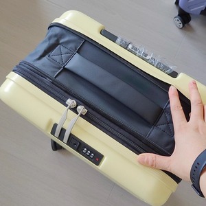 20-Inch Carry-On Suitcase Lightweight Trolley Case <b>With</b> <b>Lock</b> Swivel <b>Wheels</b> For Travel Unisex Solid Color - Product Image 4