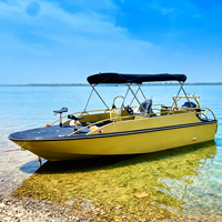 KINOCEAN Bateau de pont en aluminium de 20 pieds Yacht de luxe à moteur hors-bord multifonctionnel pour la famille, la pêche et la fête
