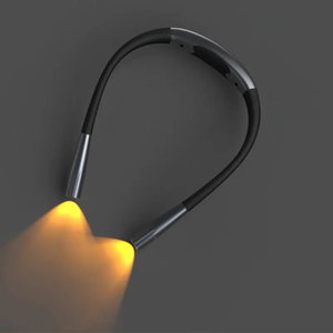 Brillo manos libres Luz de libro ajustable Brazos flexibles de larga duración Luz de lectura de cuello LED recargable para leer en la cama - Product Image 1