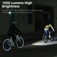 WEST BIKING 1600LM Phare avant de vélo sans fil avec télécommande, rechargeable, étanche, accessoires de vélo